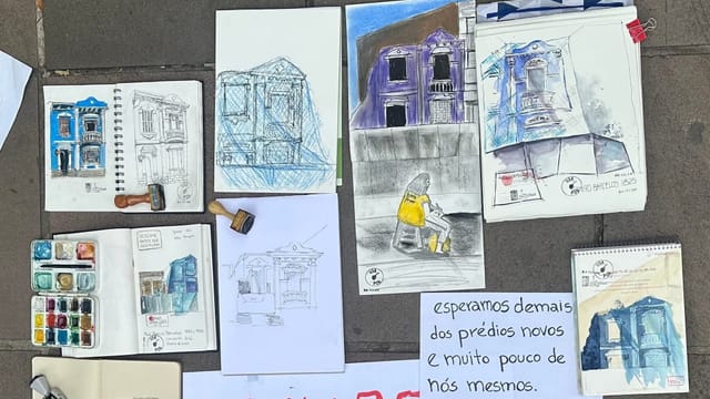 Coletivo preserva a memória urbana de Porto Alegre com desenhos